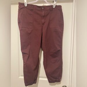 EUC/NWOT Torrid Deep Burgundy Straight Utility Stretch Joggers Size 20R